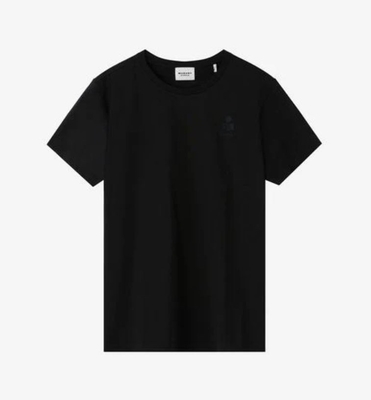 camiseta de manga corta de algodón con logotipo mody negro